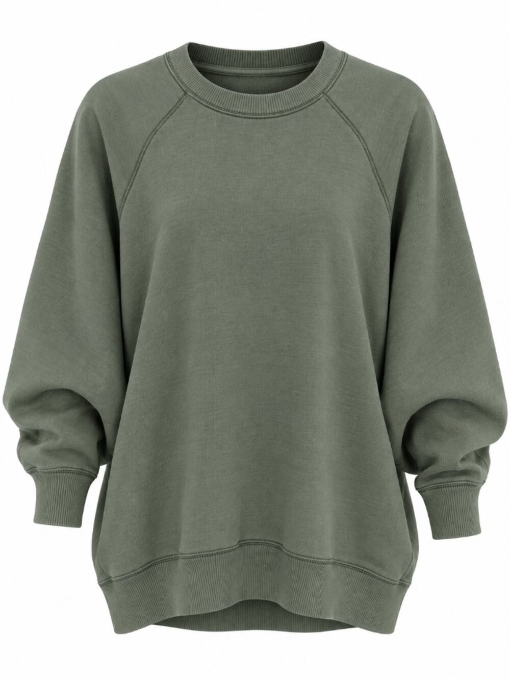 Aerie Olive Green Sweatshirt Womens XL Oversized Raglan Crewneck Cotton Pullover
